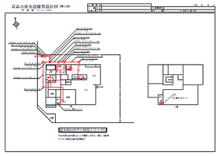 サンプル図面排水平面